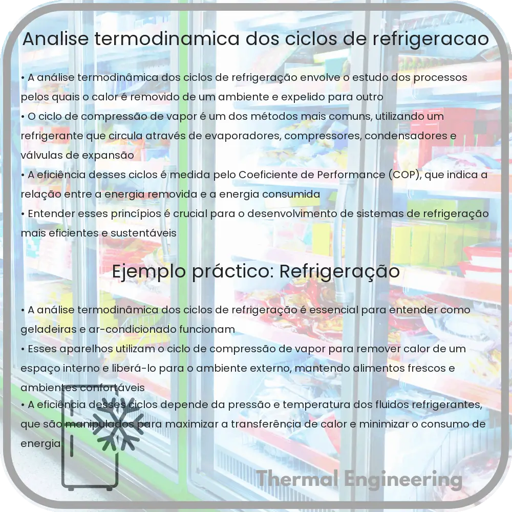 Análise Termodinâmica dos Ciclos de Refrigeração