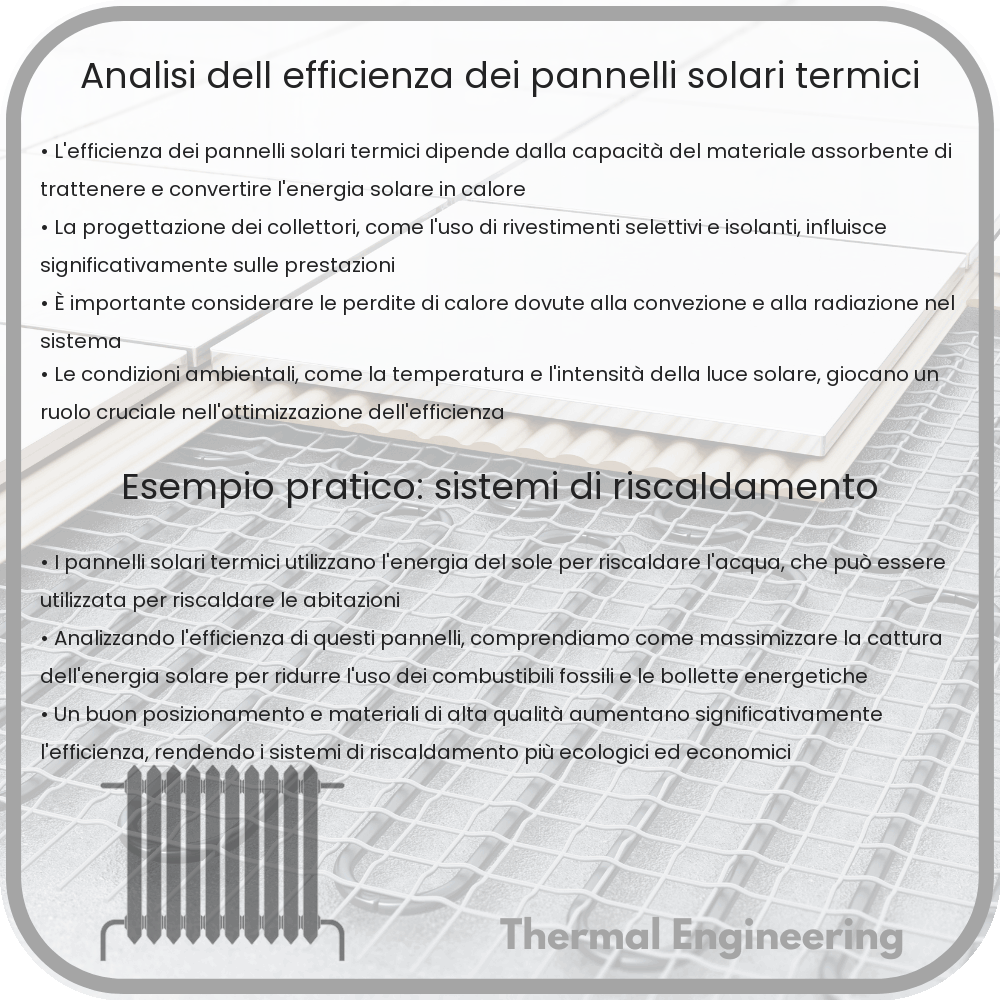 Analisi dell'efficienza dei pannelli solari termici