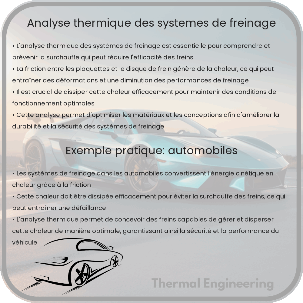 Analyse thermique des systèmes de freinage