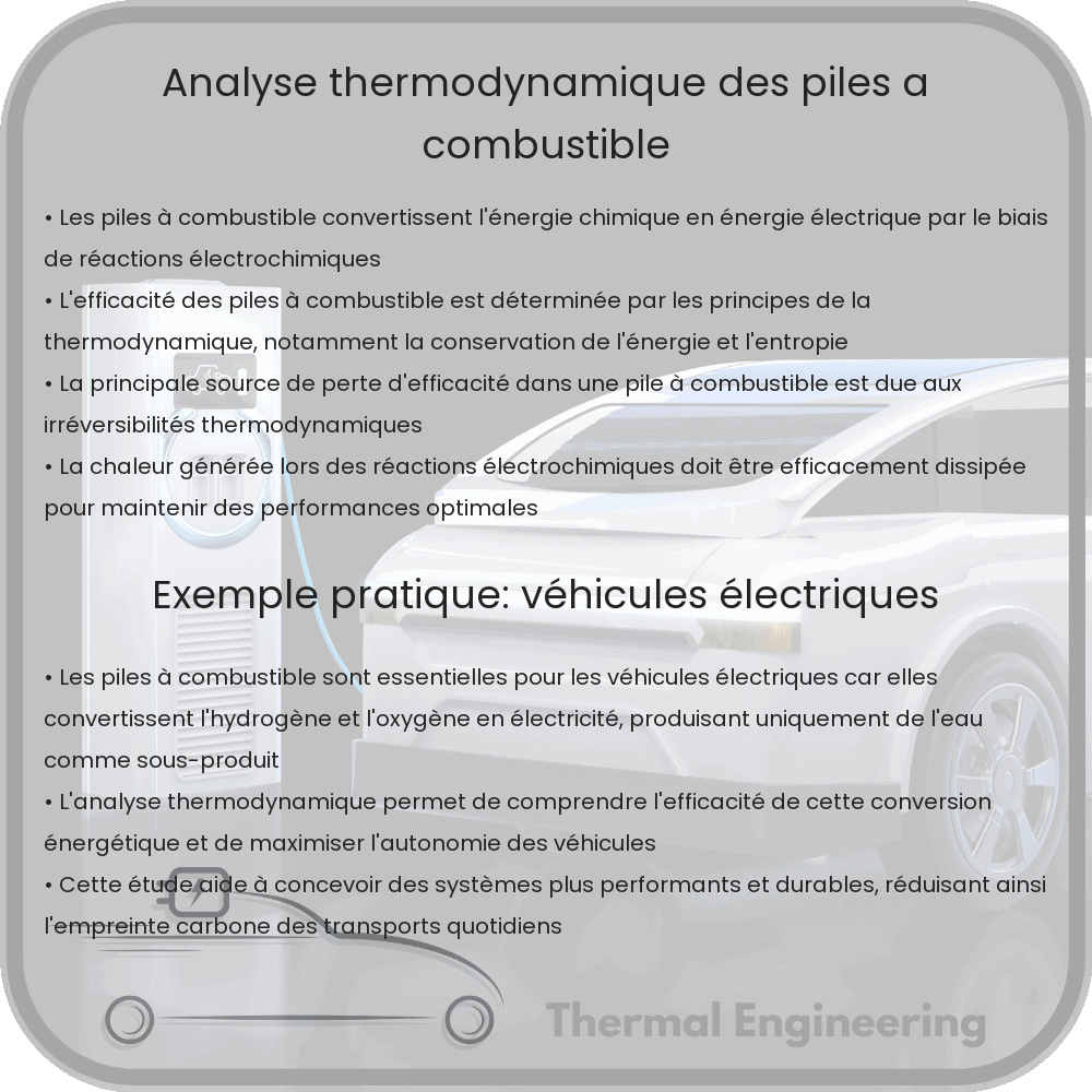 Analyse thermodynamique des piles à combustible