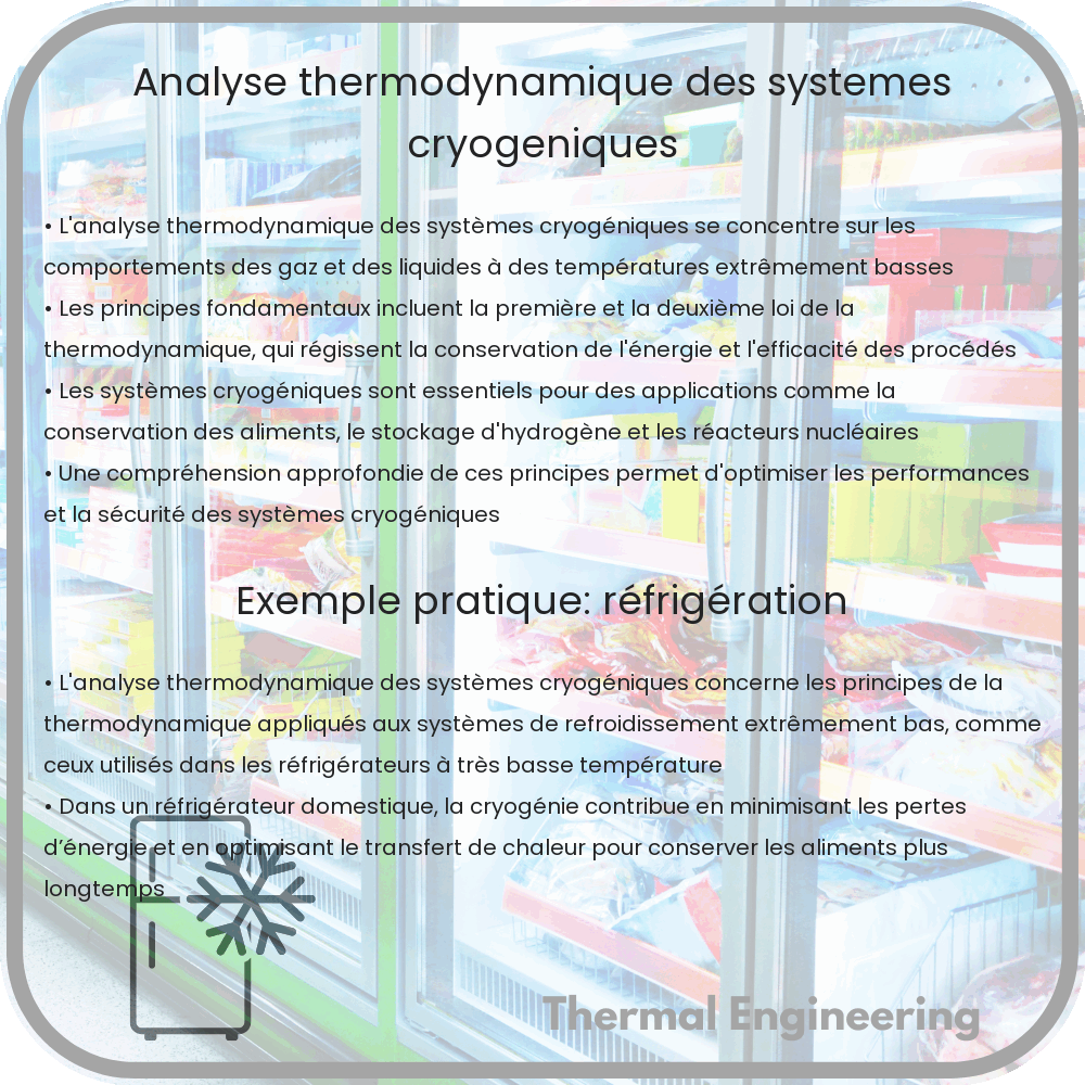 Analyse thermodynamique des systèmes cryogéniques