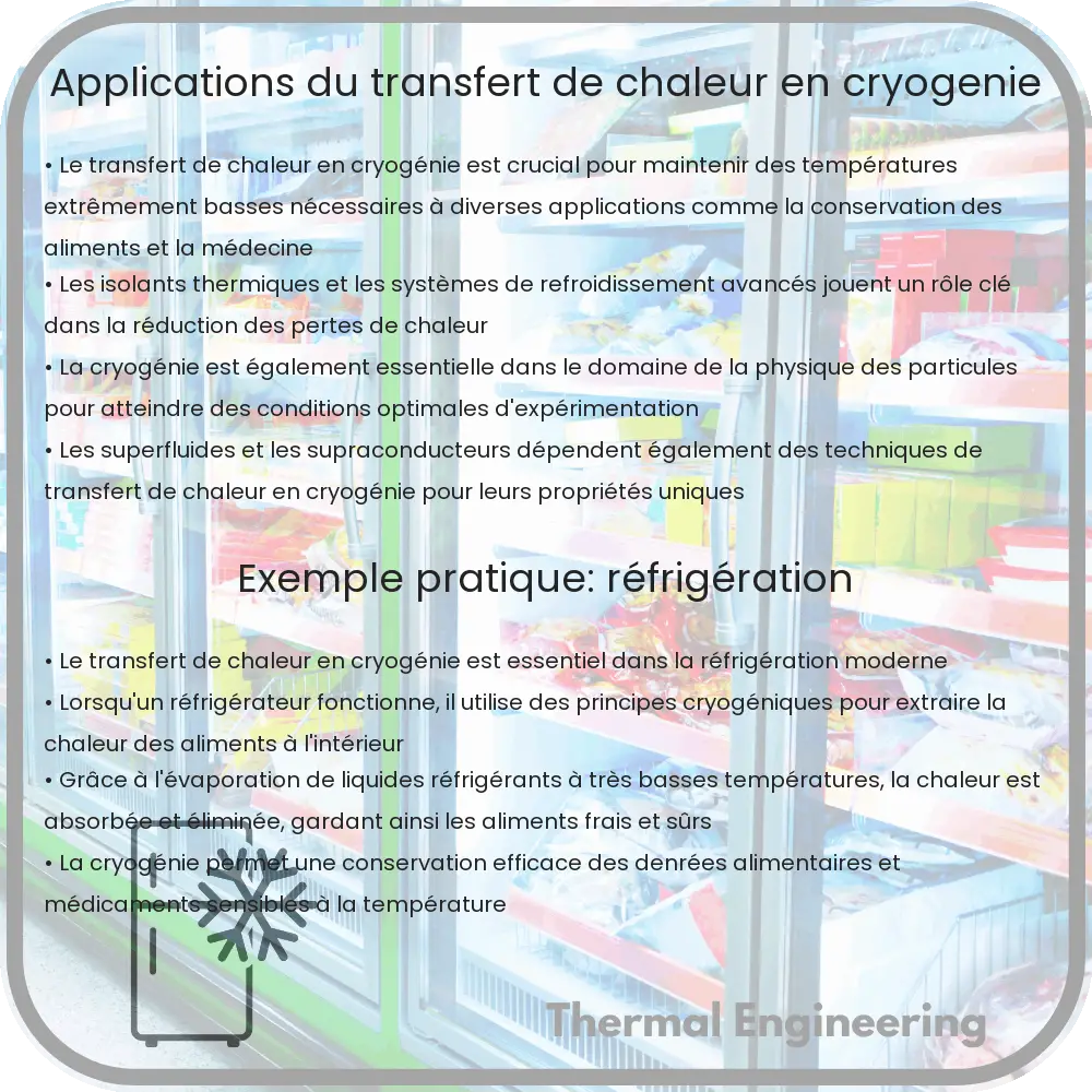 Applications du transfert de chaleur en cryogénie