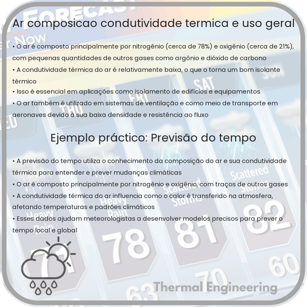 Ar: Composição, Condutividade Térmica e Uso Geral