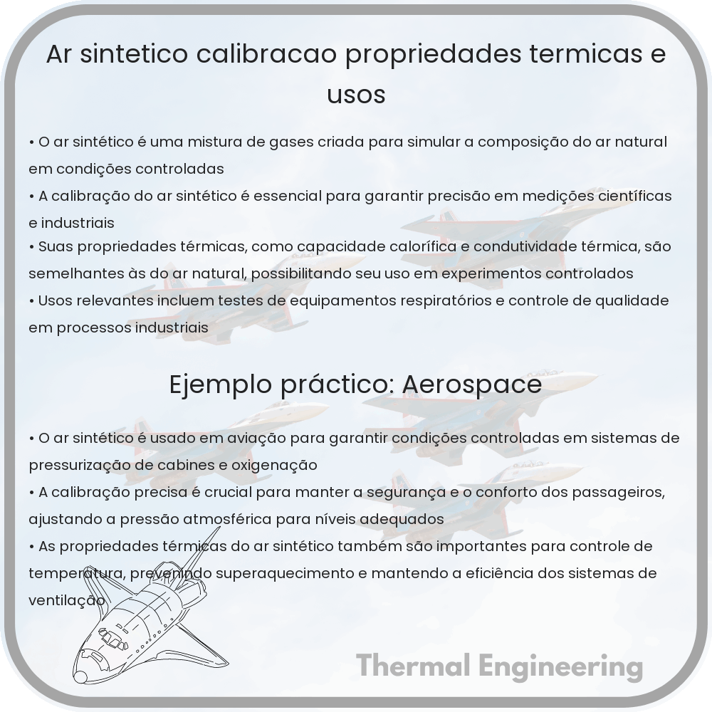 Ar Sintético | Calibração, Propriedades Térmicas e Usos