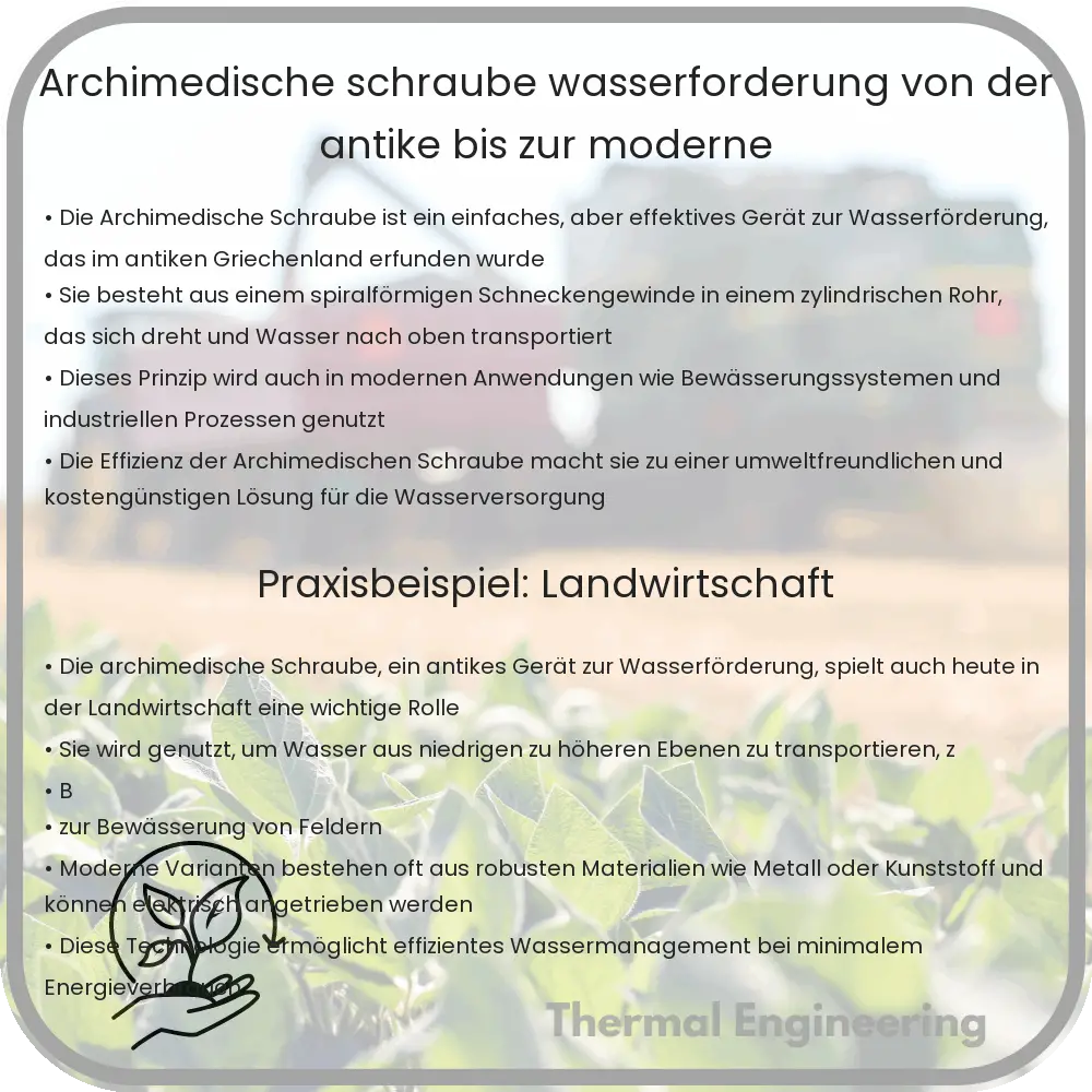 Archimedische Schraube: Wasserförderung von der Antike bis zur Moderne