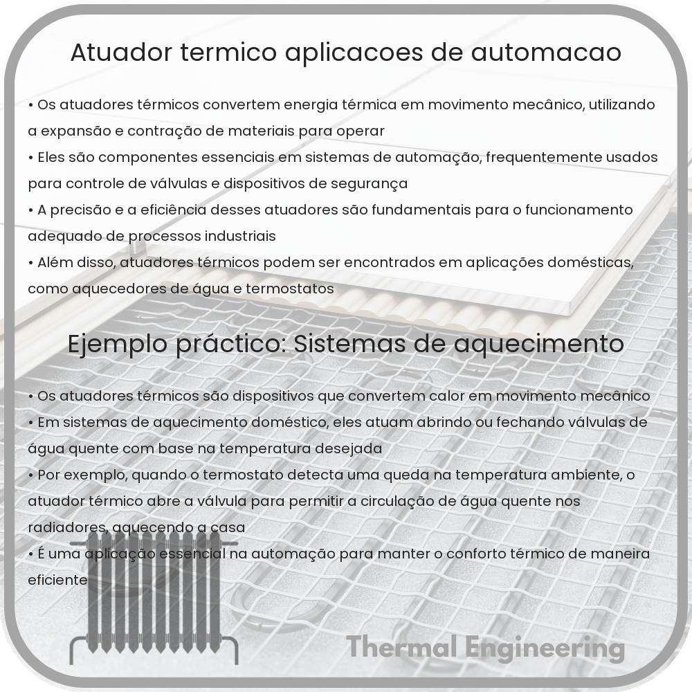 Atuador Térmico | Aplicações de Automação