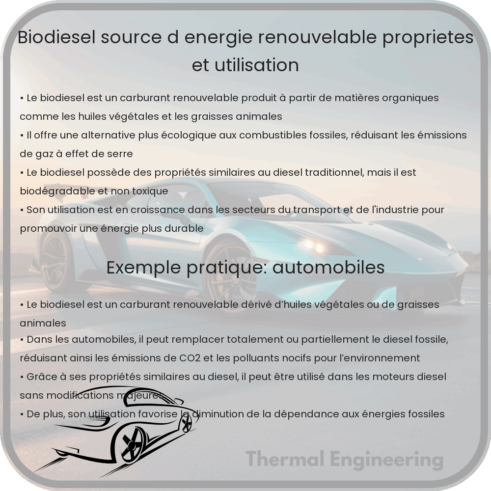 Biodiesel | Source d'Énergie Renouvelable, Propriétés et Utilisation
