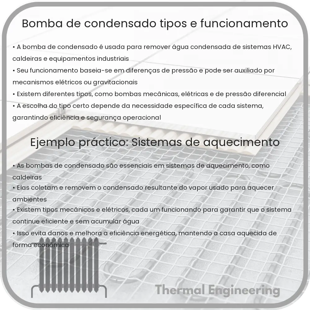 Bomba de Condensado | Tipos e Funcionamento