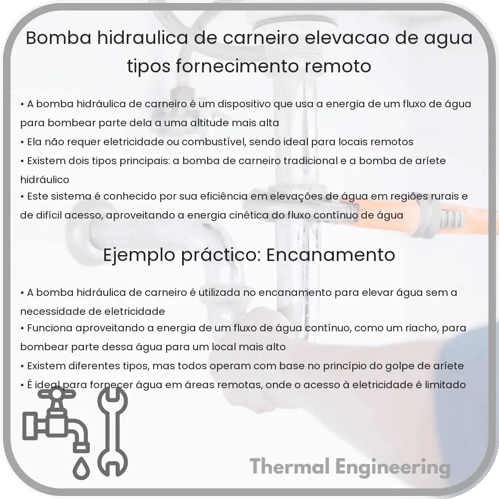 Bomba Hidráulica de Carneiro: Elevação de Água, Tipos, Fornecimento Remoto