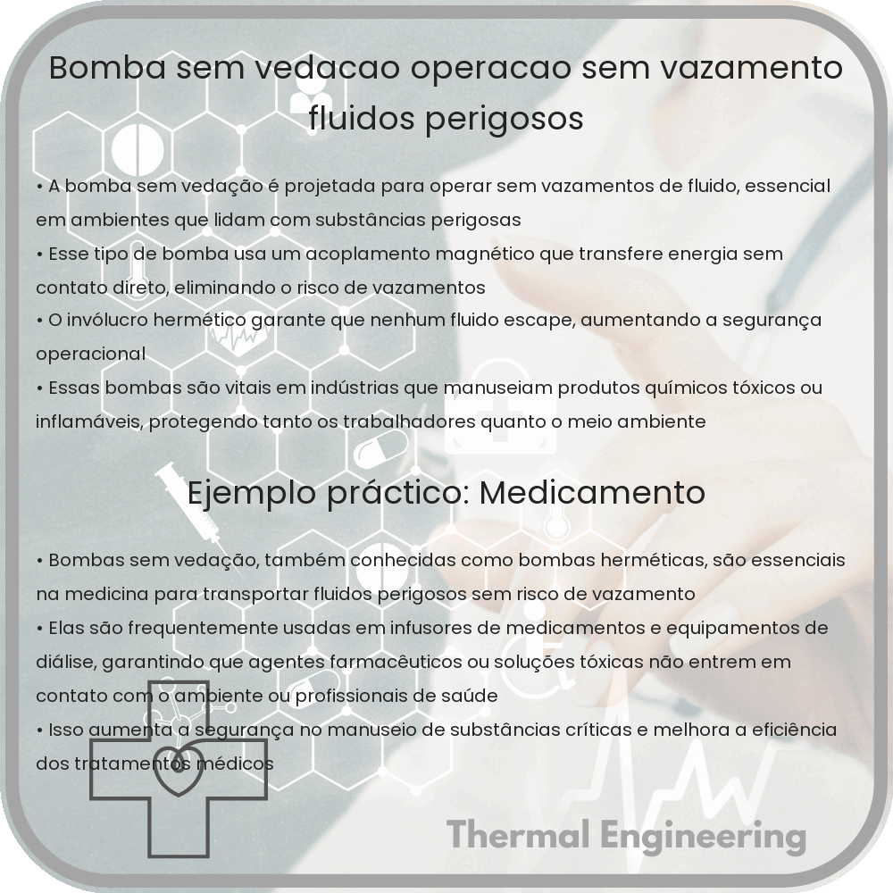 Bomba sem Vedação | Operação Sem Vazamento & Fluidos Perigosos