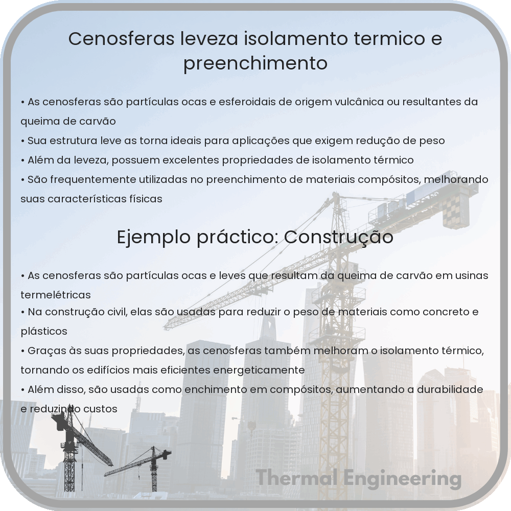 Cenosferas | Leveza, Isolamento Térmico, e Preenchimento