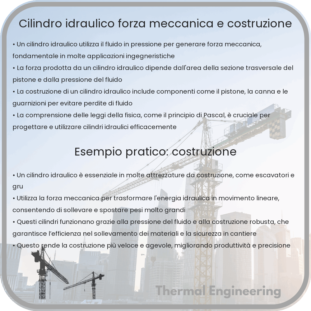 Cilindro Idraulico | Forza Meccanica e Costruzione