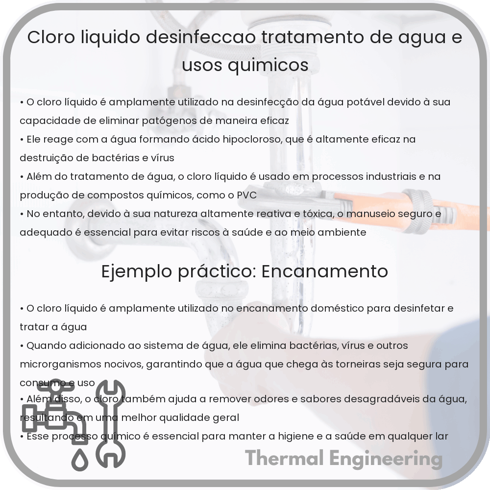 Cloro Líquido | Desinfecção, Tratamento de Água e Usos Químicos