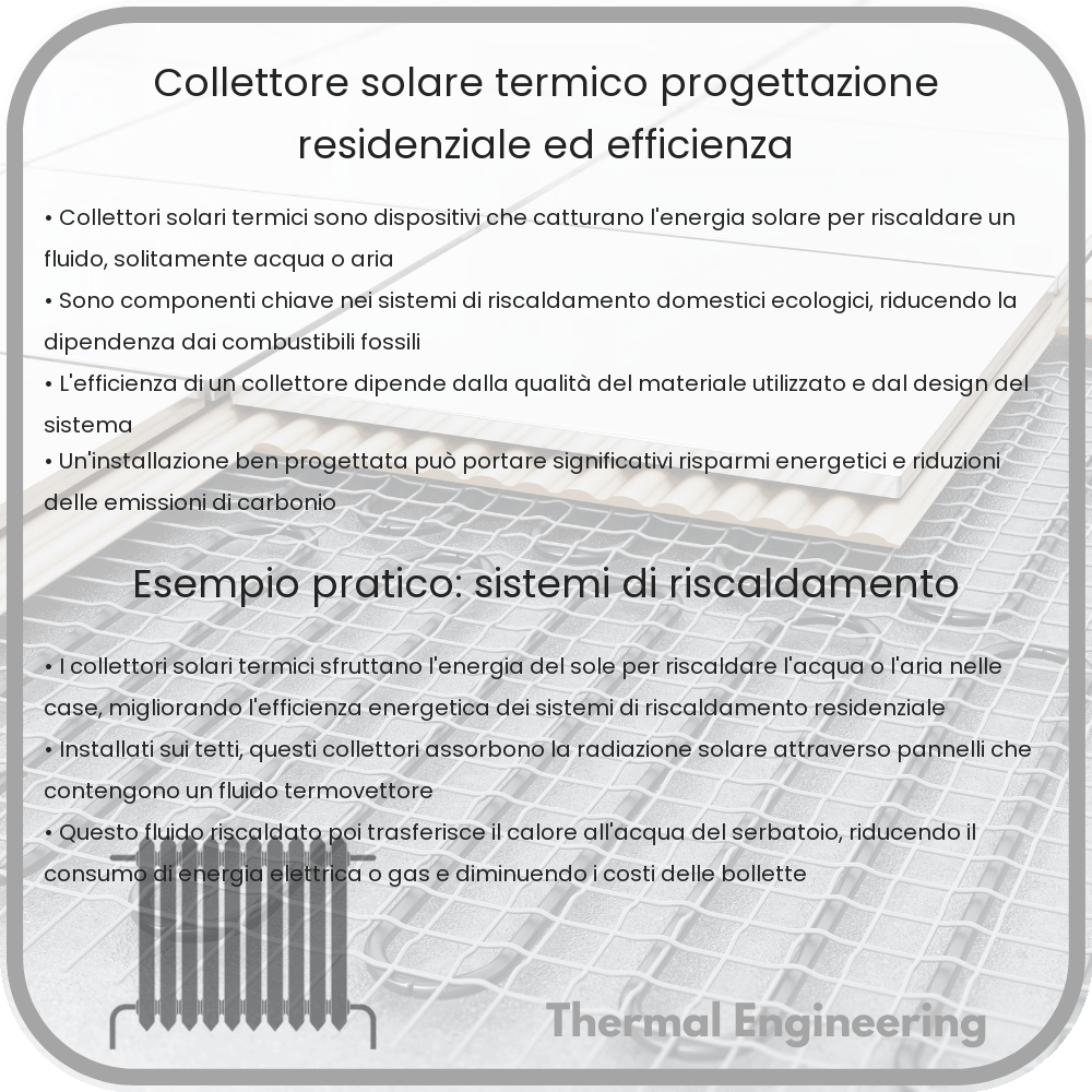 Collettore Solare Termico | Progettazione Residenziale ed Efficienza