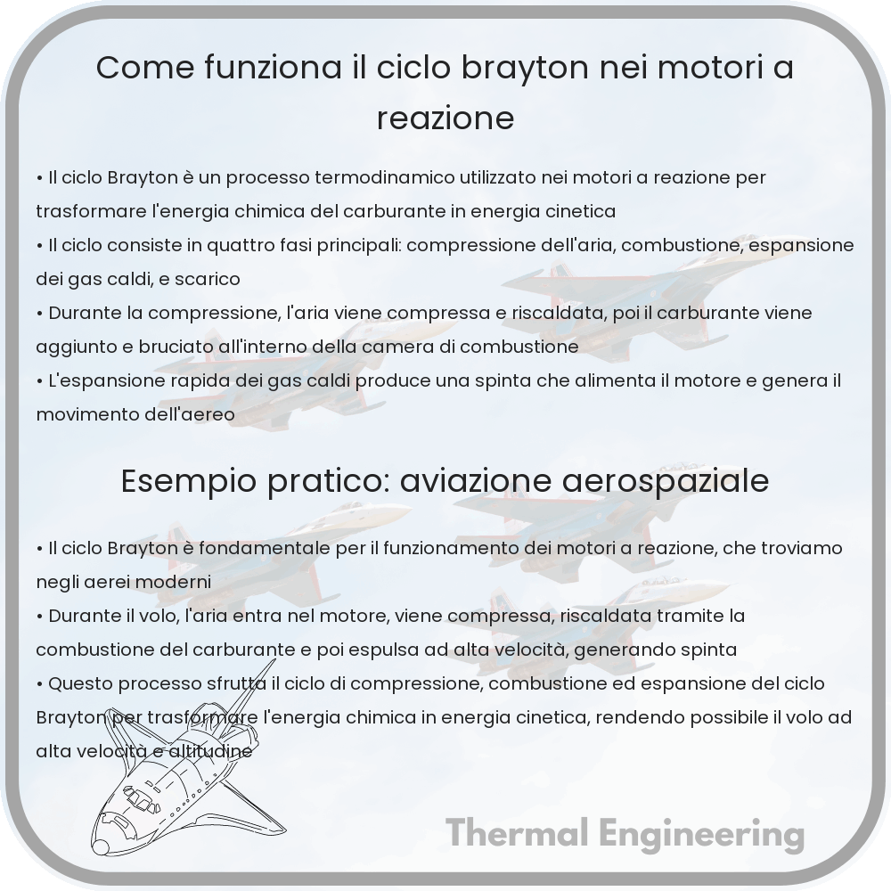 Come funziona il ciclo Brayton nei motori a reazione