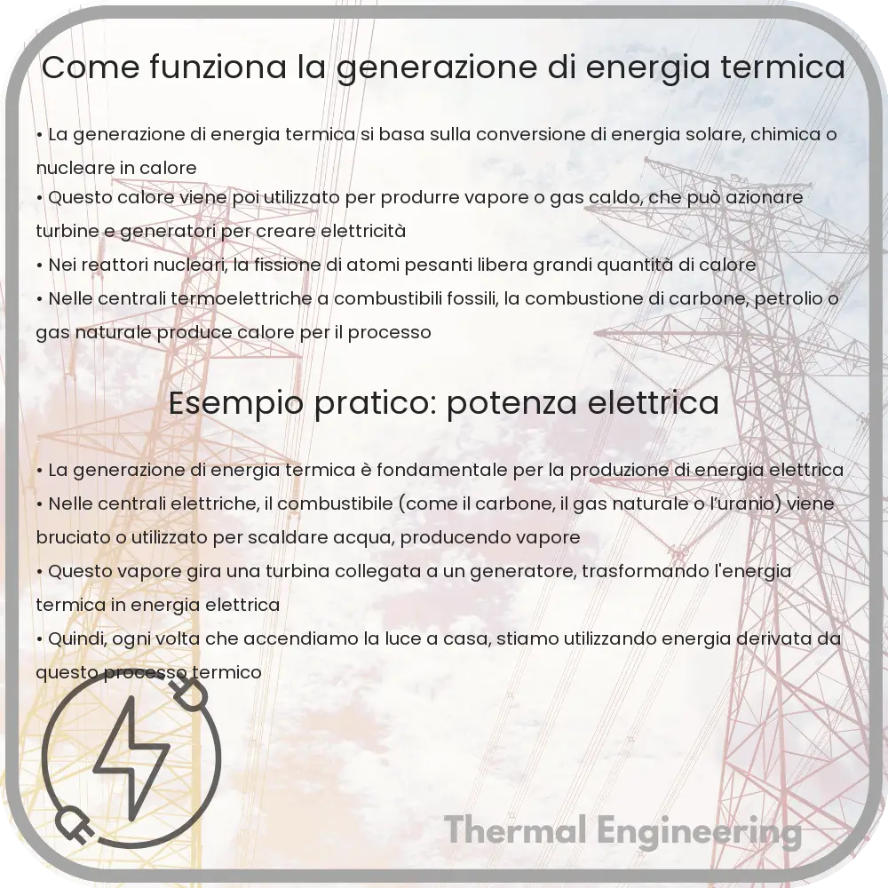 Come funziona la generazione di energia termica