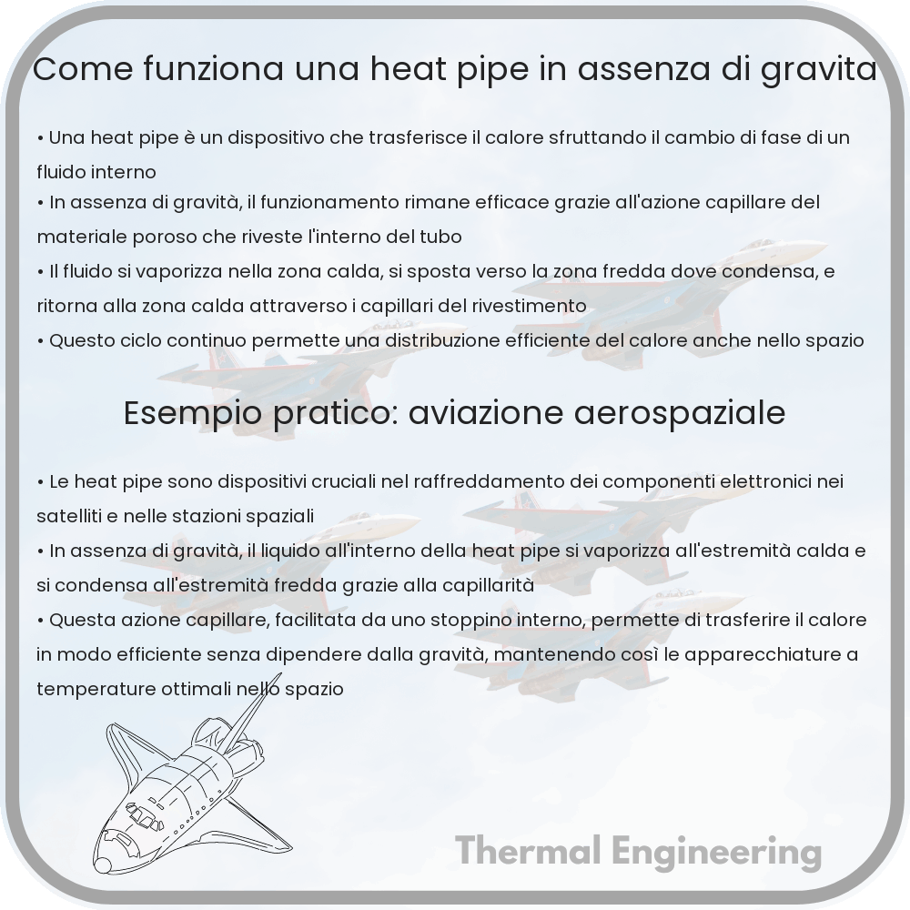 Come funziona una heat pipe in assenza di gravità