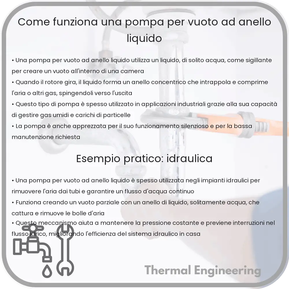 Come funziona una pompa per vuoto ad anello liquido
