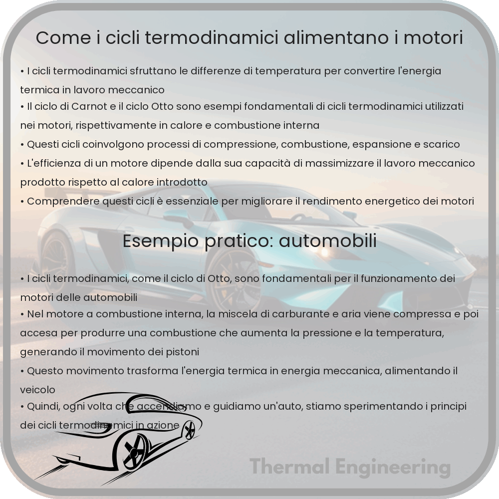 Come i cicli termodinamici alimentano i motori