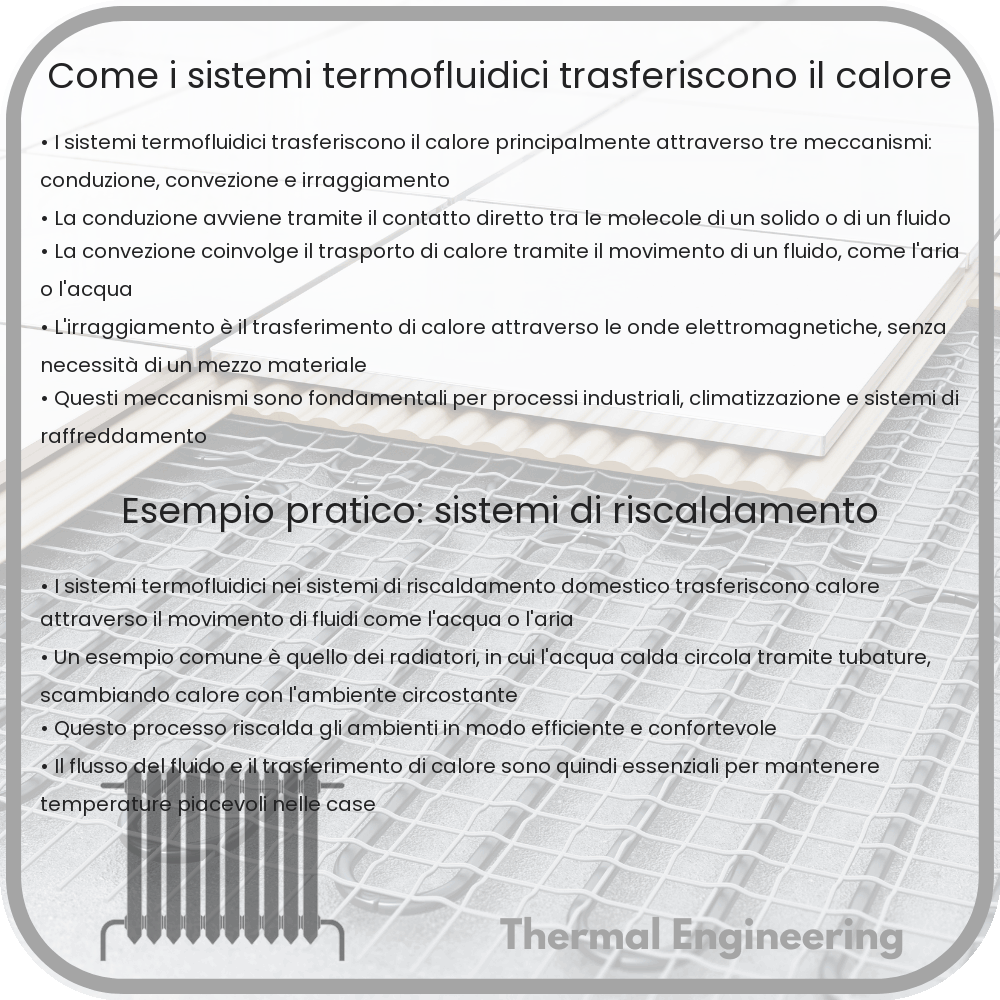 Come i sistemi termofluidici trasferiscono il calore