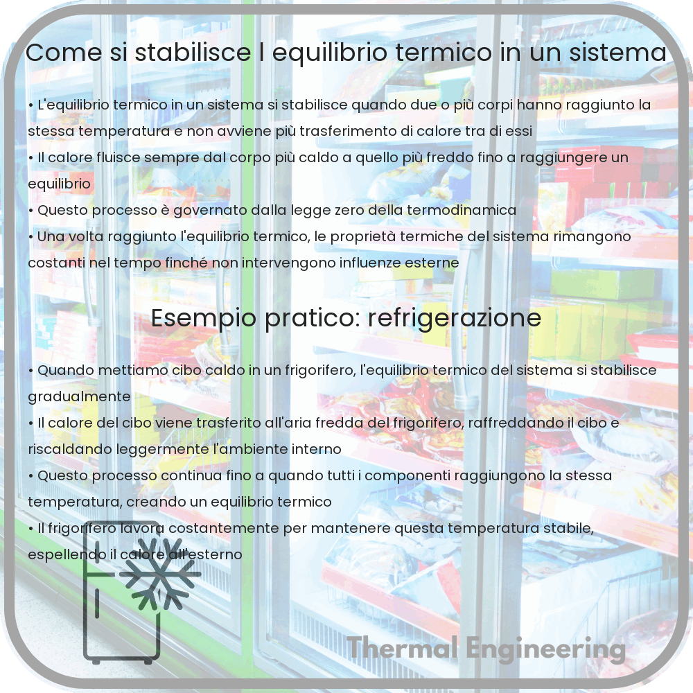 Come si stabilisce l'equilibrio termico in un sistema