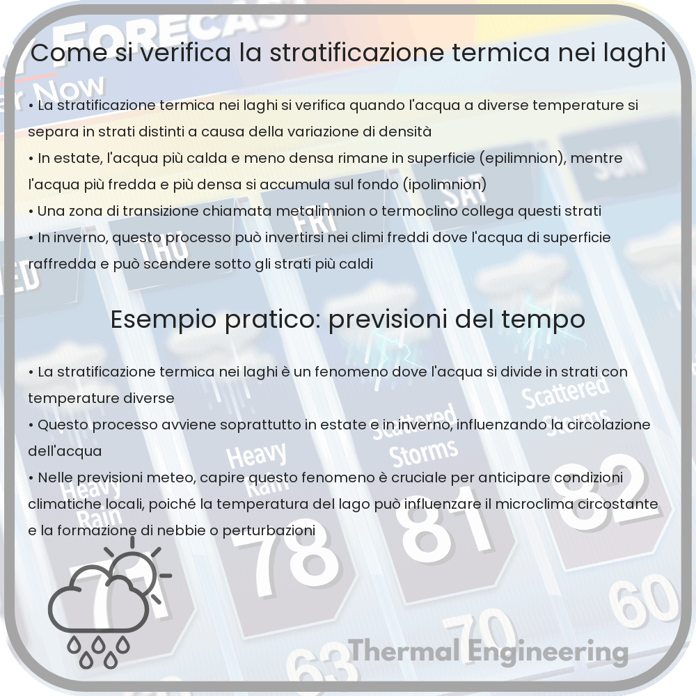 Come si verifica la stratificazione termica nei laghi