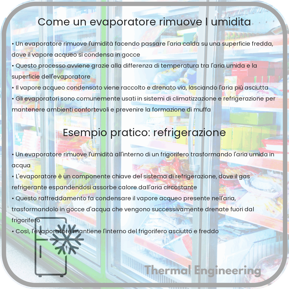 Come un evaporatore rimuove l'umidità