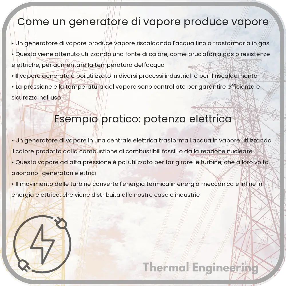 Come un generatore di vapore produce vapore
