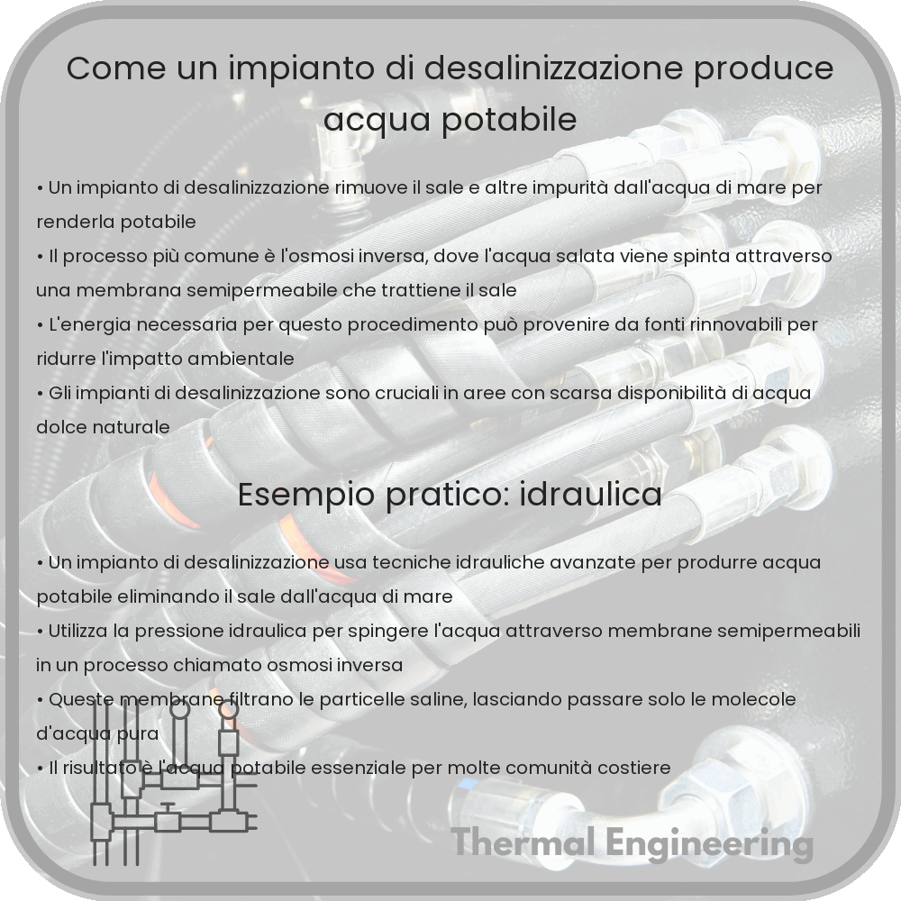 Come un impianto di desalinizzazione produce acqua potabile