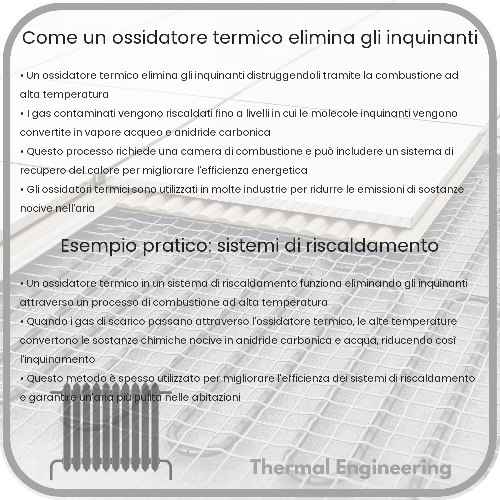 Come un ossidatore termico elimina gli inquinanti