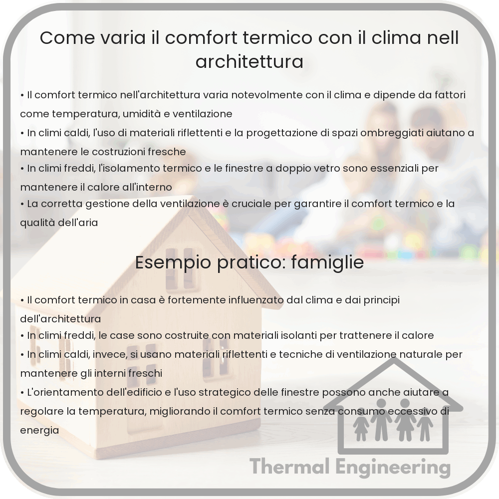 Come varia il comfort termico con il clima nell'architettura