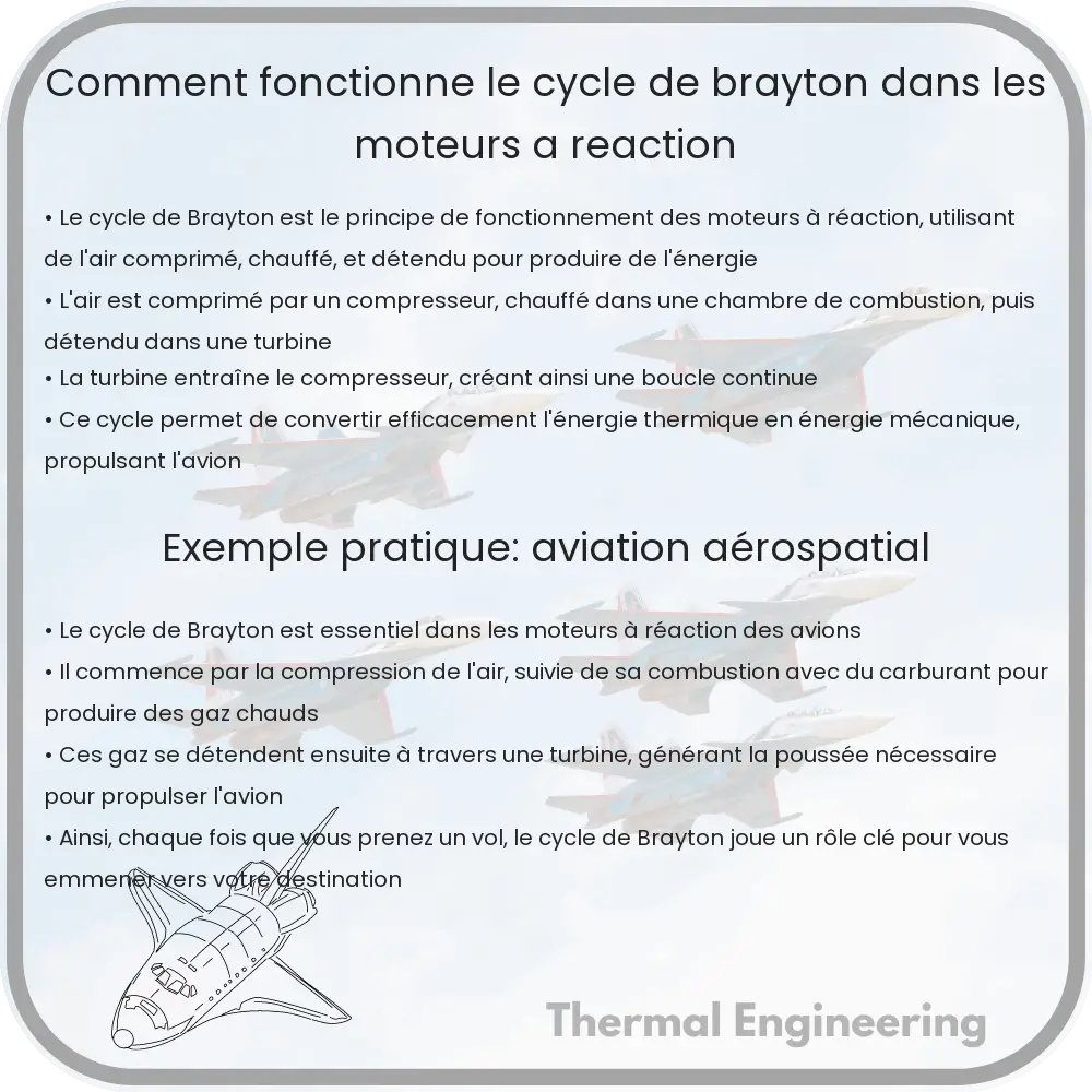 Comment fonctionne le cycle de Brayton dans les moteurs à réaction