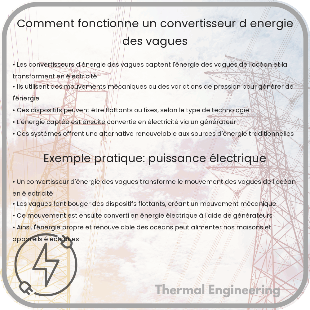 Comment fonctionne un convertisseur d'énergie des vagues