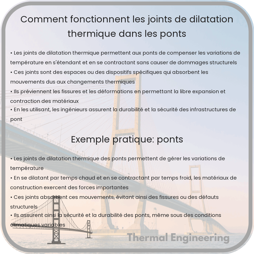 Comment fonctionnent les joints de dilatation thermique dans les ponts?