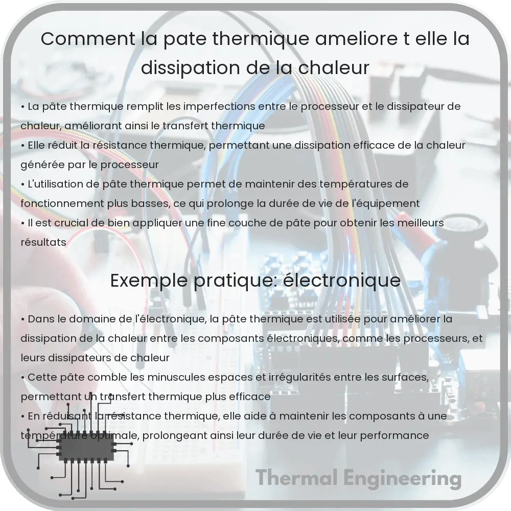 Comment la pâte thermique améliore-t-elle la dissipation de la chaleur