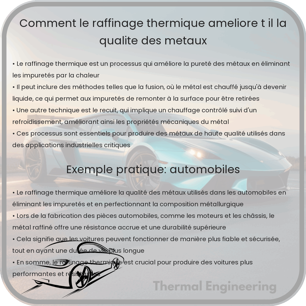 Comment le raffinage thermique améliore-t-il la qualité des métaux