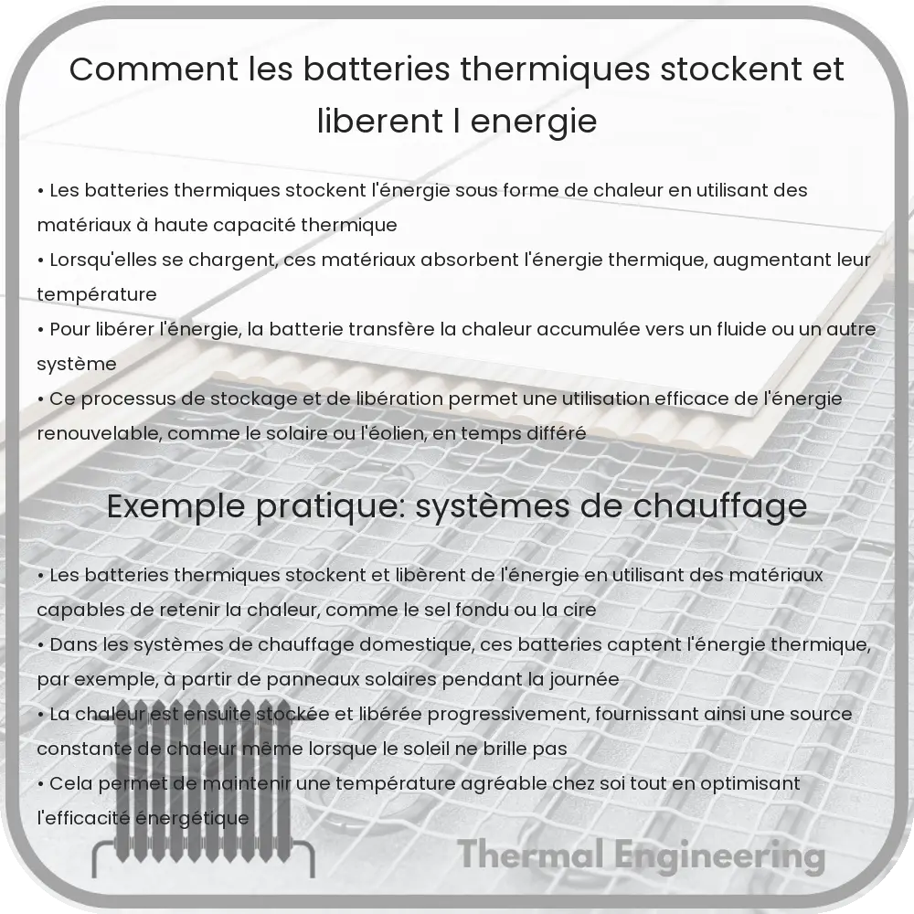 Comment les batteries thermiques stockent et libèrent l'énergie