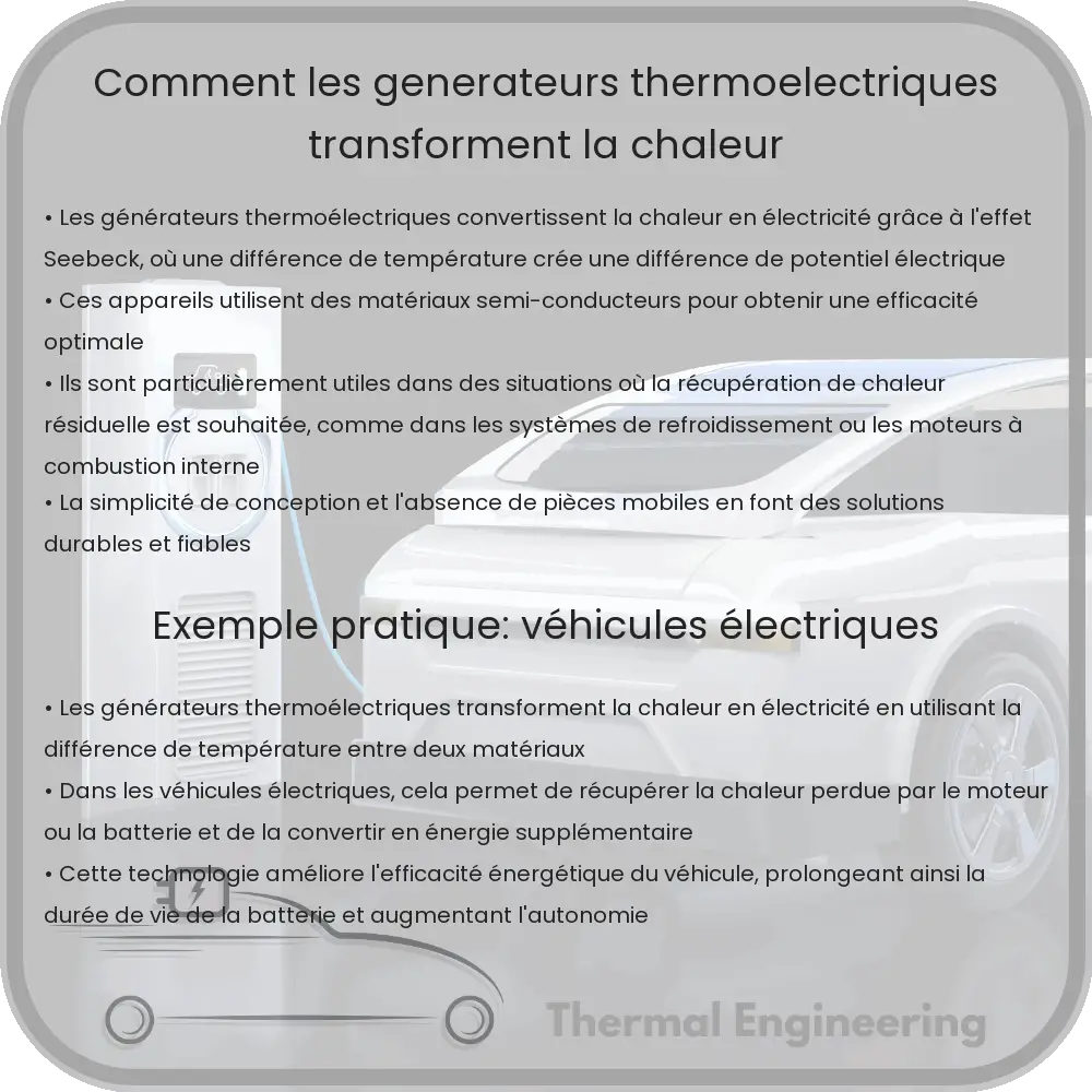 Comment les générateurs thermoélectriques transforment la chaleur