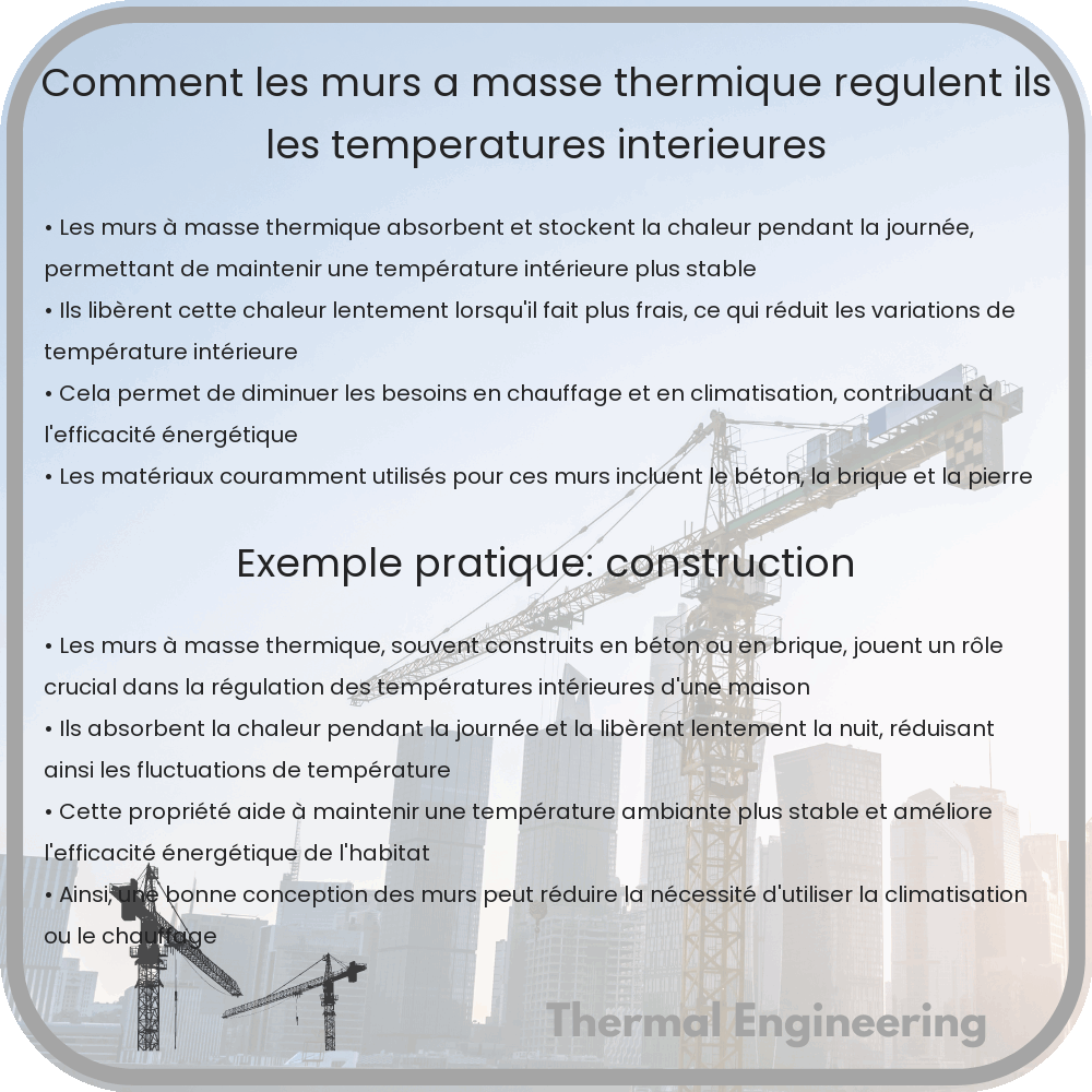 Comment les murs à masse thermique régulent-ils les températures intérieures