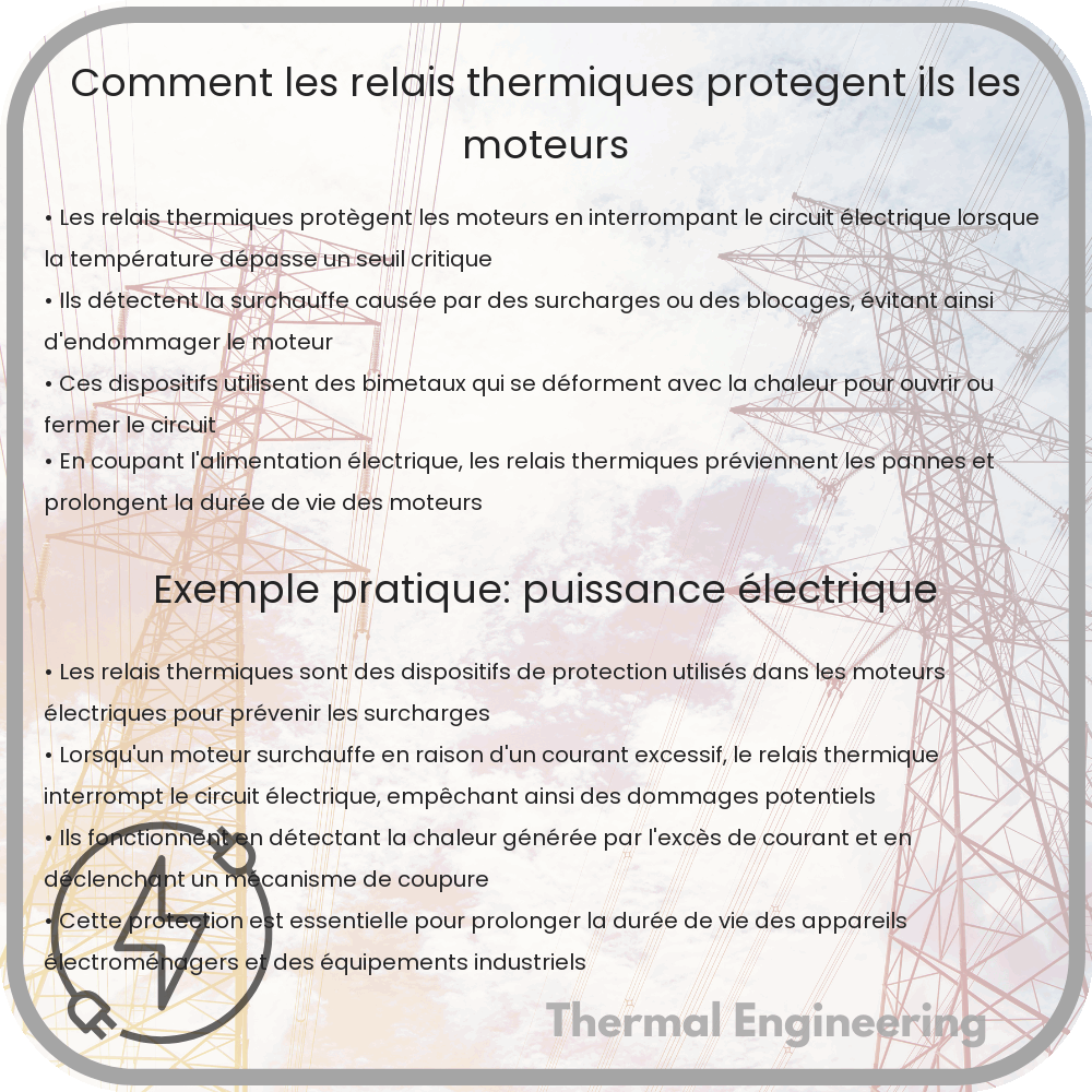 Comment les relais thermiques protègent-ils les moteurs