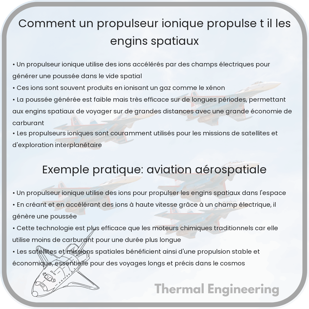 Comment un propulseur ionique propulse-t-il les engins spatiaux