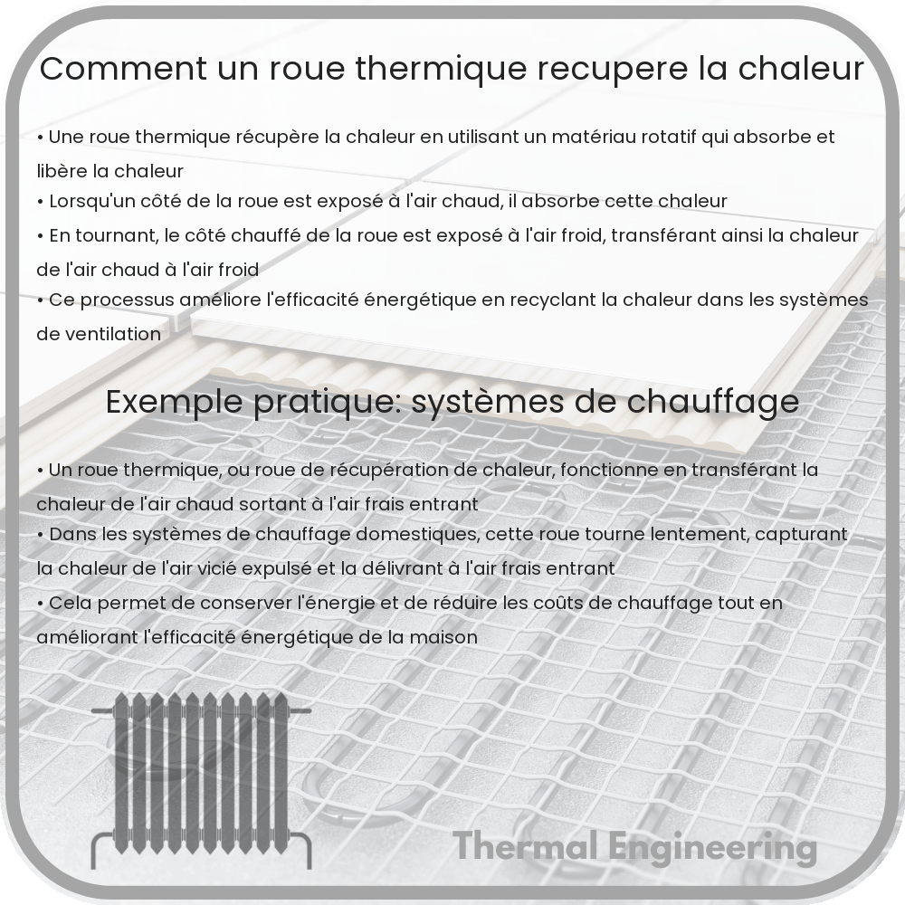 Comment un roue thermique récupère la chaleur