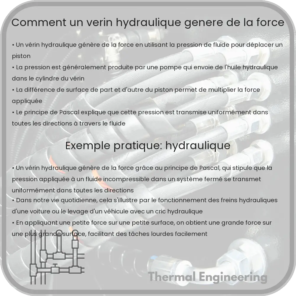 Comment un vérin hydraulique génère de la force