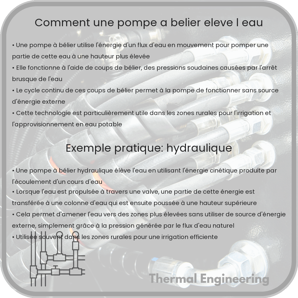 Comment une pompe à bélier élève l'eau