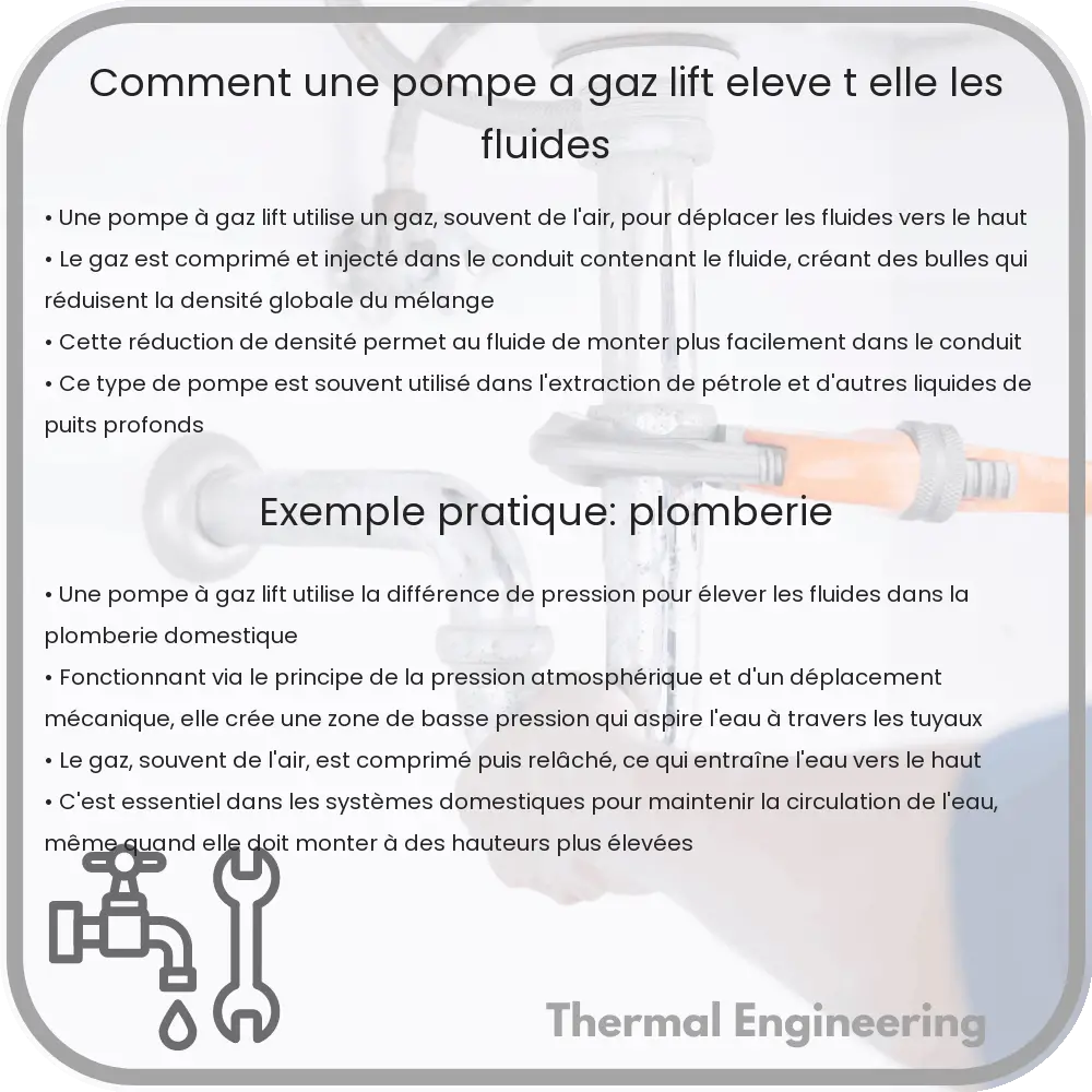 Comment une pompe à gaz lift élève-t-elle les fluides?