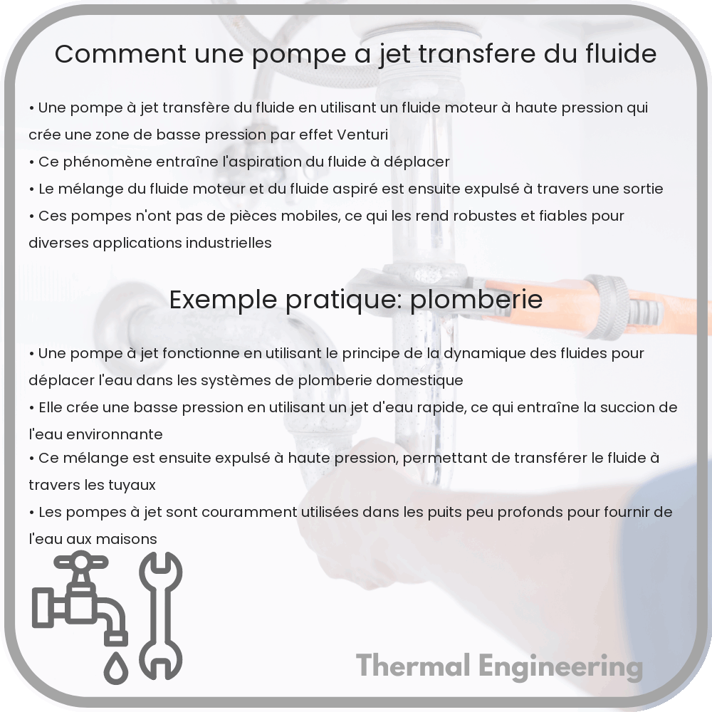 Comment une pompe à jet transfère du fluide