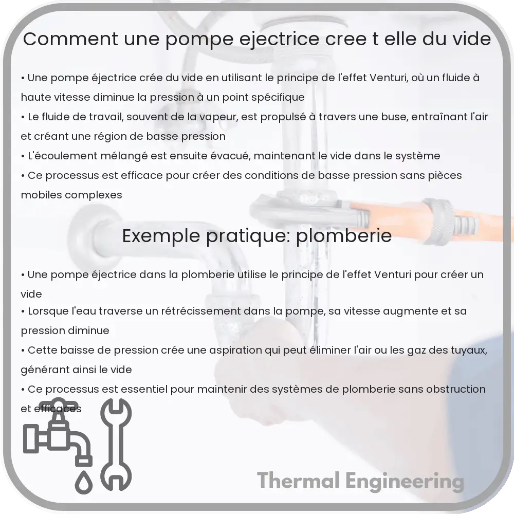 Comment une pompe éjectrice crée-t-elle du vide?