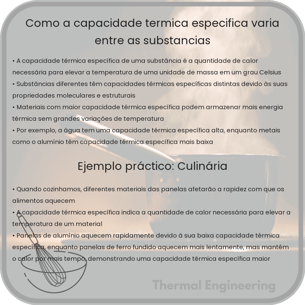 Como a Capacidade Térmica Específica Varia entre as Substâncias