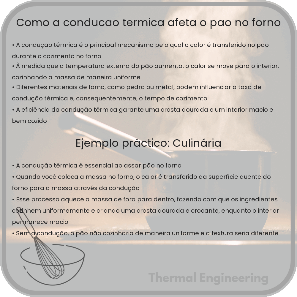 Como a condução térmica afeta o pão no forno