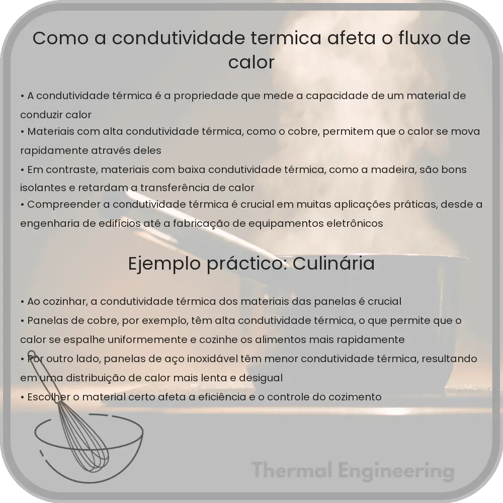 Como a condutividade térmica afeta o fluxo de calor